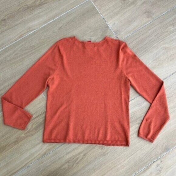 Oscar De La Renta Vintage Pullover Sweater Size Medium Burnt Orange Long Sleeves - Picture 14 of 16